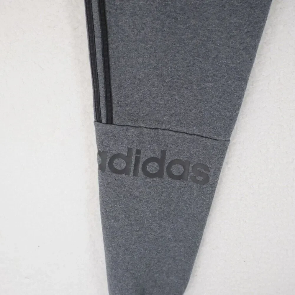 Adidas Gray Sweatpants 3 Stripe Large High Rise 31/30 High‎ Rise